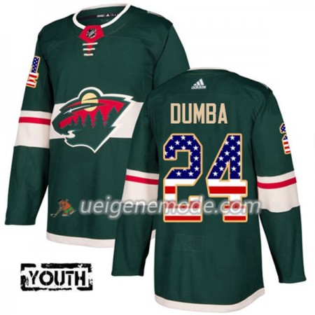 Kinder Eishockey Minnesota Wild Trikot Matt Dumba 24 Adidas 2017-2018 Grün USA Flag Fashion Authentic